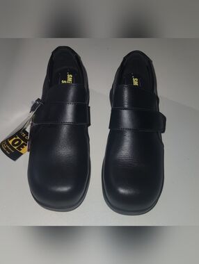 Shoes For Crews Women's Roxanne Black Leather Steel Toe Work Shoes Size 8